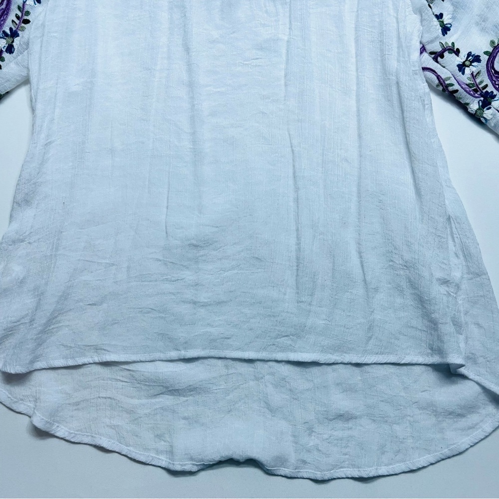 Fig & Flower Embroidered Tunic Womens 2XL Floral Boho Anthropologie Poly Rayon - Picture 14 of 14